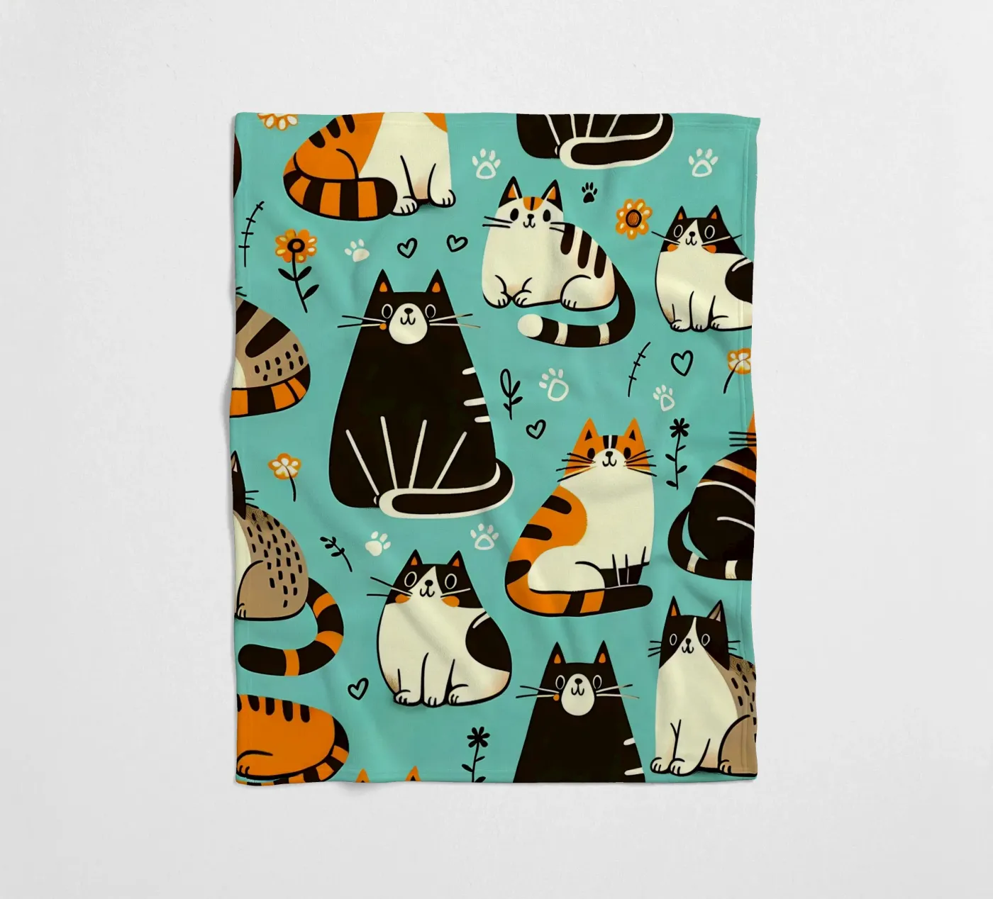 Cat Doodle Pattern fleecedeken van Happy Littles