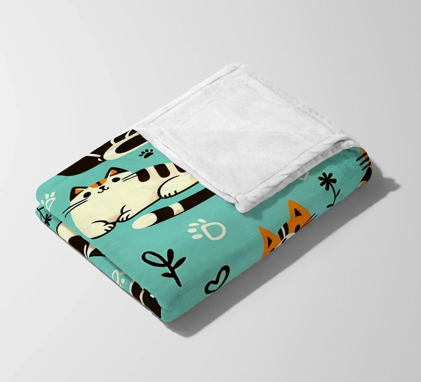 Cat Doodle Pattern fleecedeken van Happy Littles