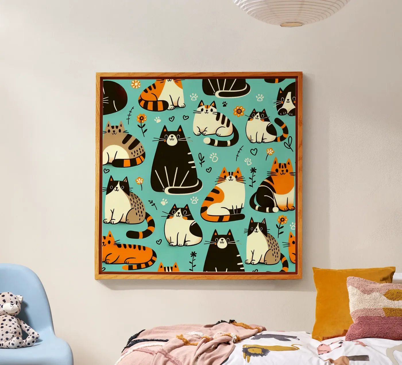 Cat Doodle Pattern acryl van Happy Littles