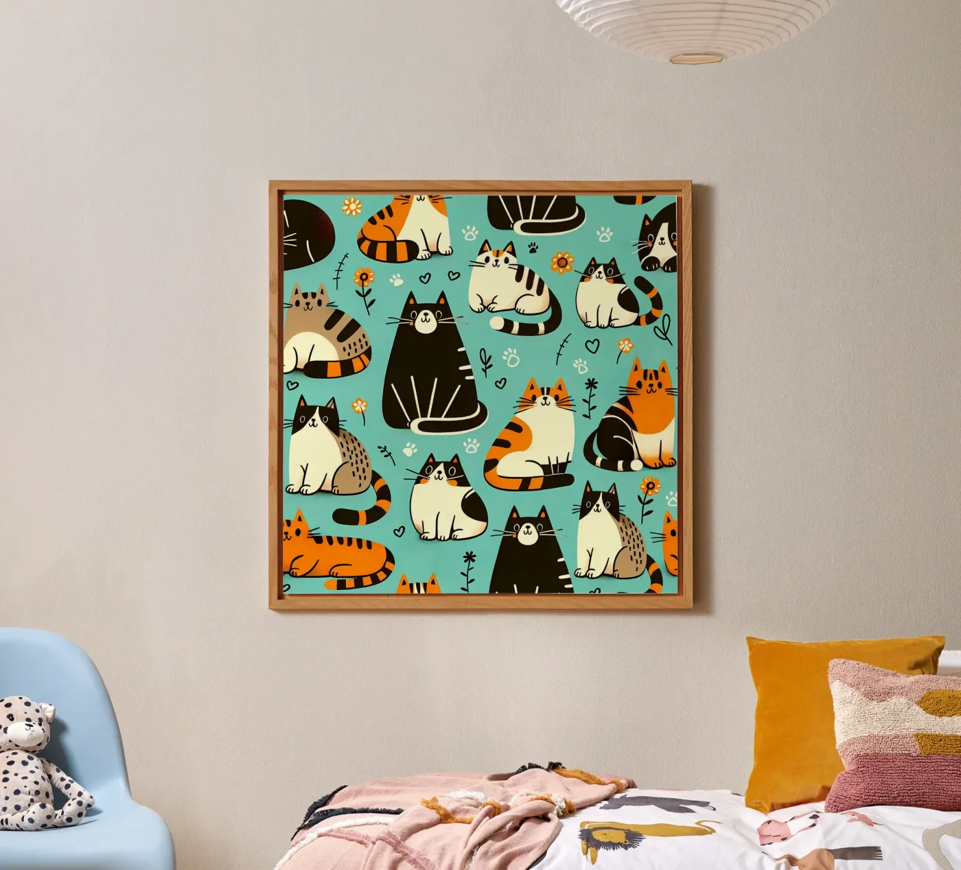 Schema di scarabocchio di gatto pannello forex da Happy Littles