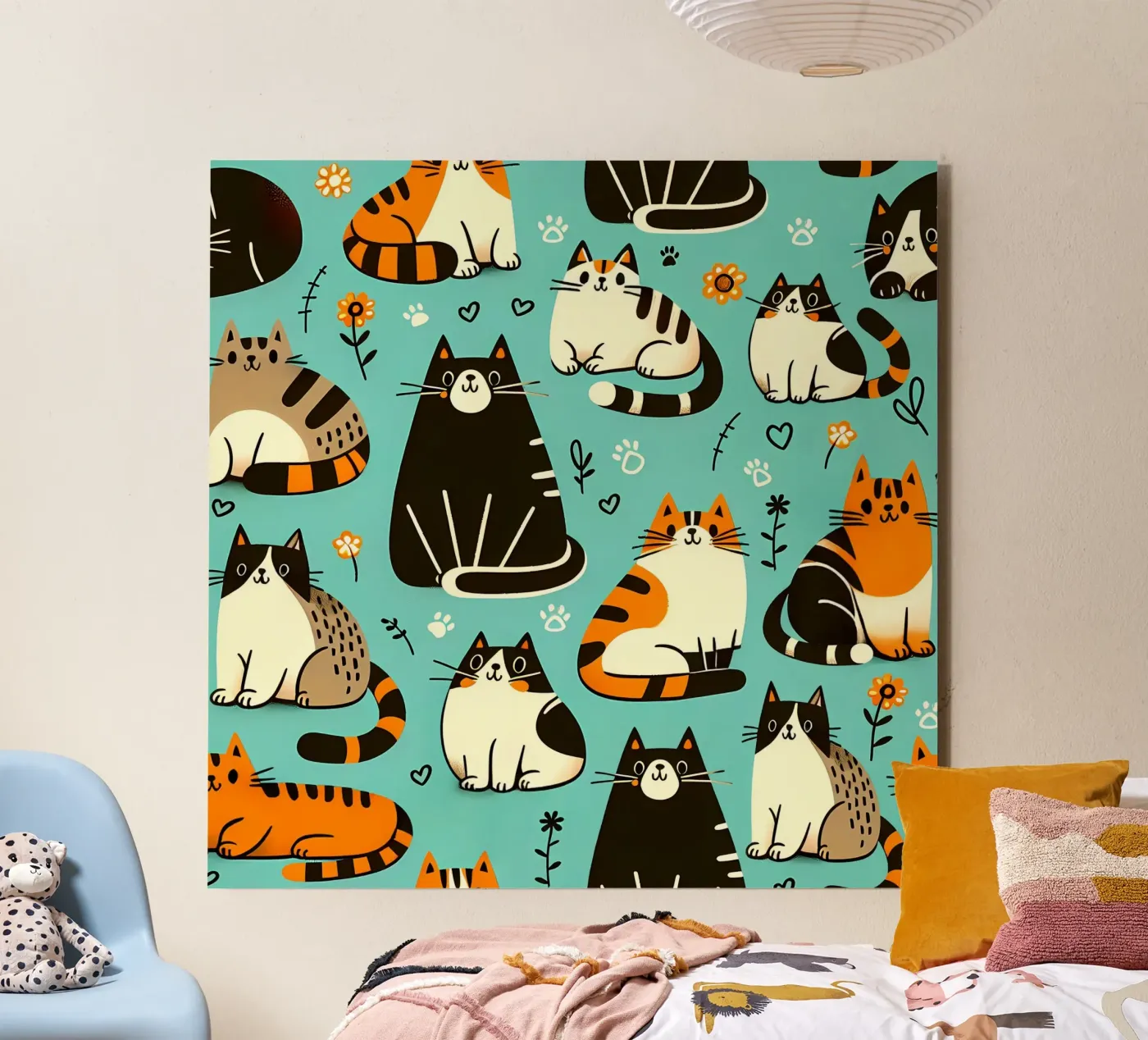 Schema di scarabocchio di gatto pannello forex da Happy Littles