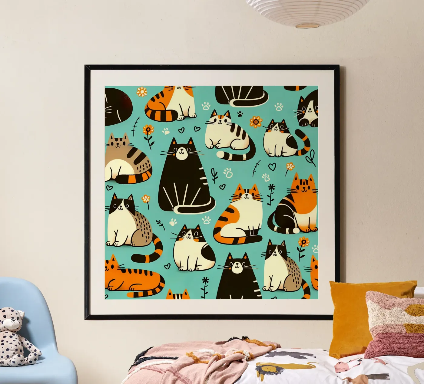 Cat Doodle Pattern poster da Happy Littles