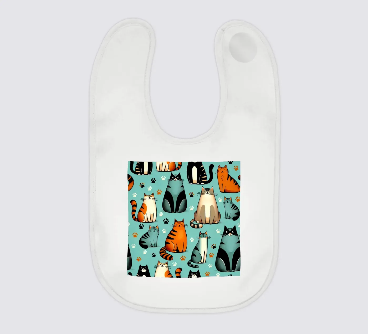 Katze Doodle-Muster Babylätzchen von Happy Littles