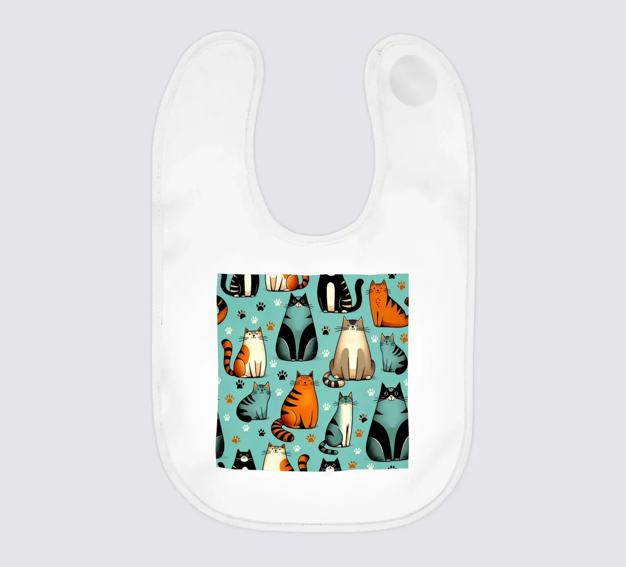 Cat Doodle Pattern baby bib by Happy Littles