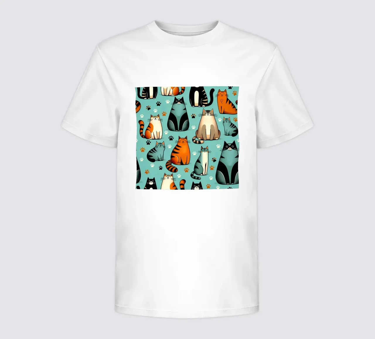 Schema di scarabocchio di gatto t-shirt bambini da Happy Littles