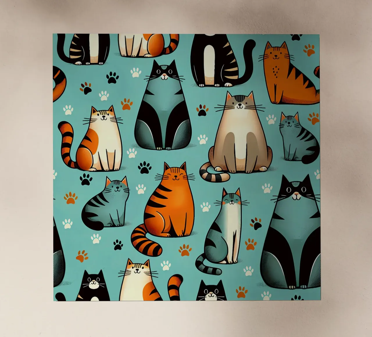 Cat Doodle Pattern backlit folie van Happy Littles