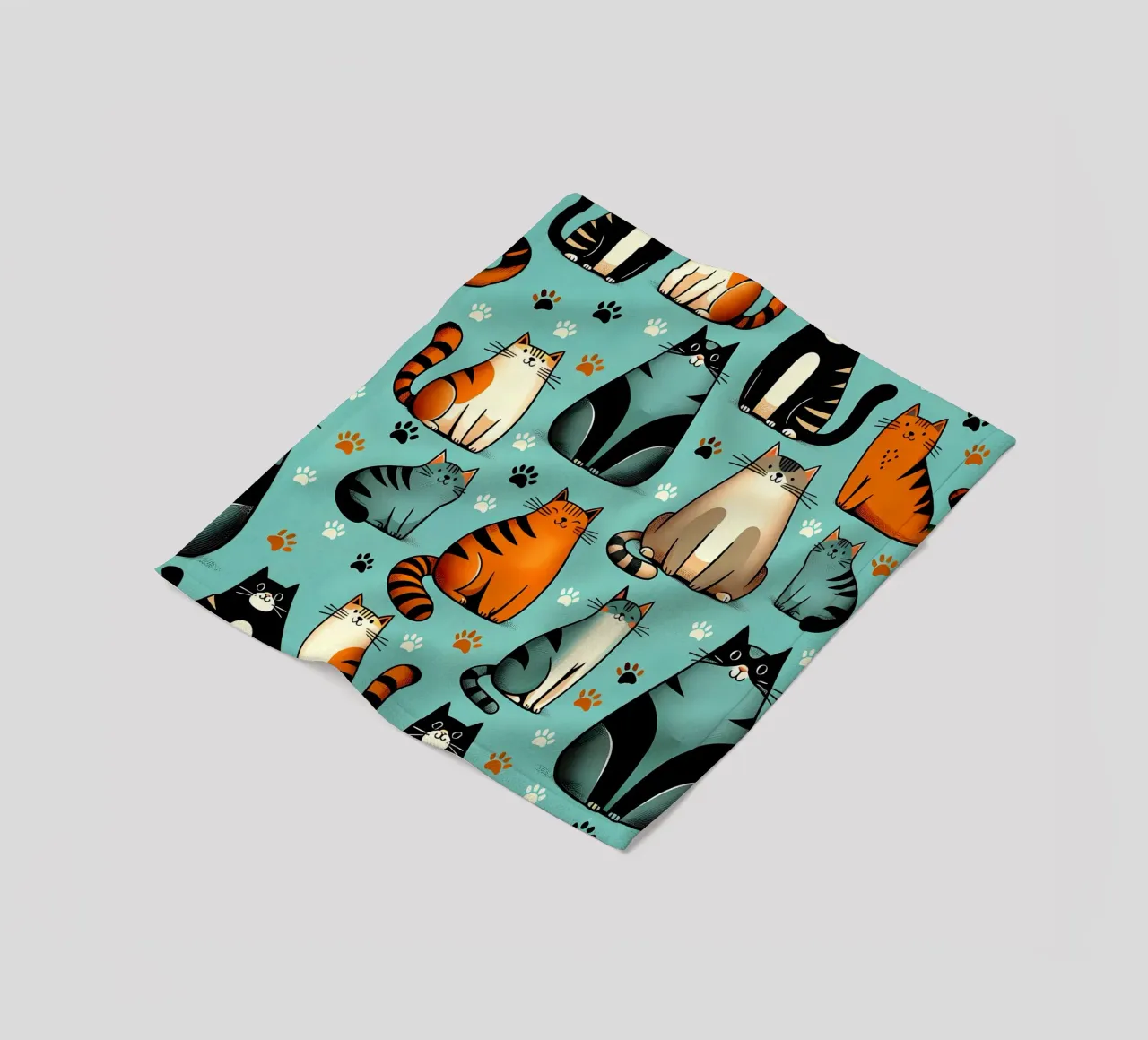 Cat Doodle Pattern Fleecedecke von Happy Littles