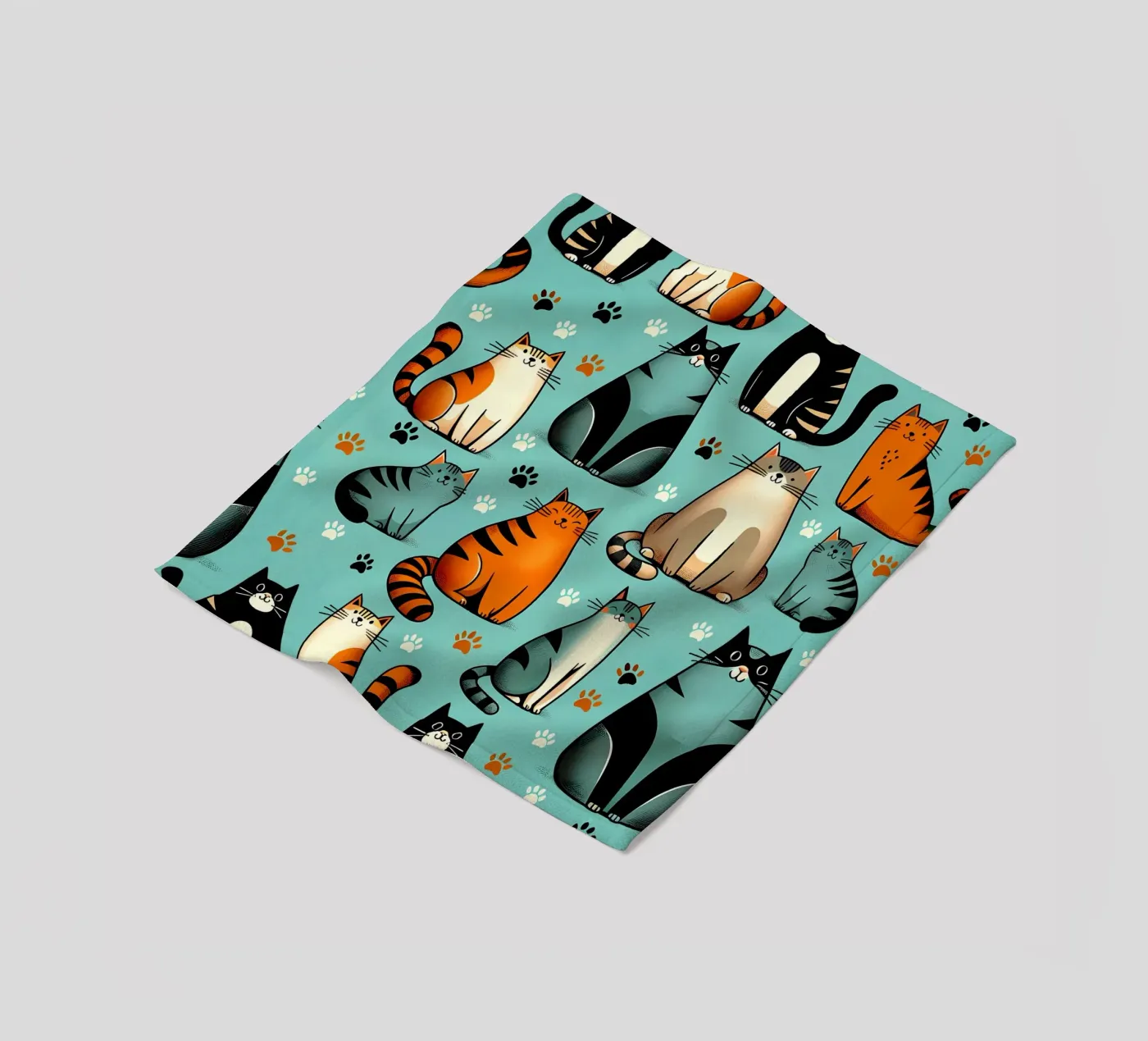 Katze Doodle-Muster Fleecedecke von Happy Littles