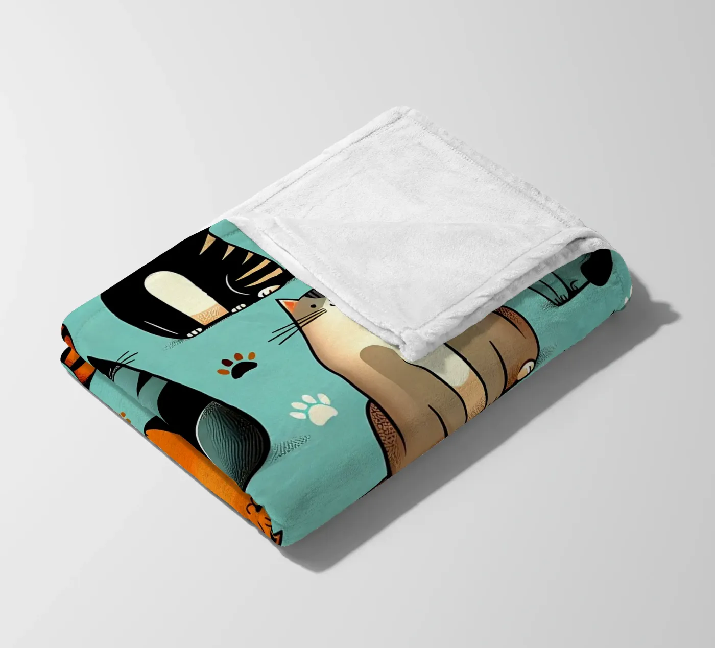 Katze Doodle-Muster Fleecedecke von Happy Littles