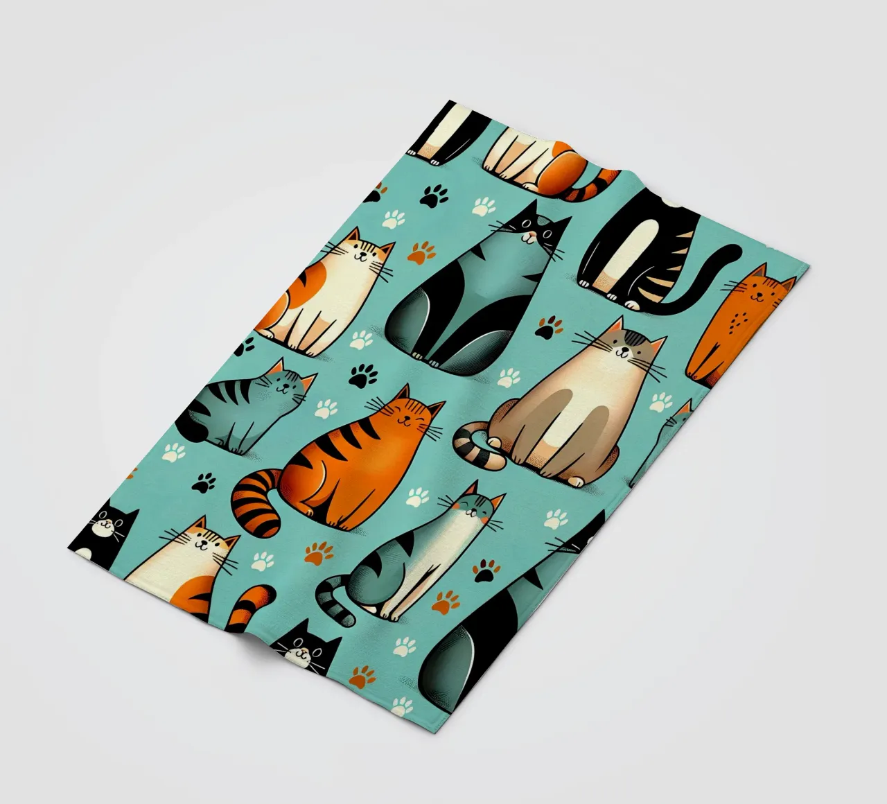 Cat Doodle Pattern Fleecedecke von Happy Littles