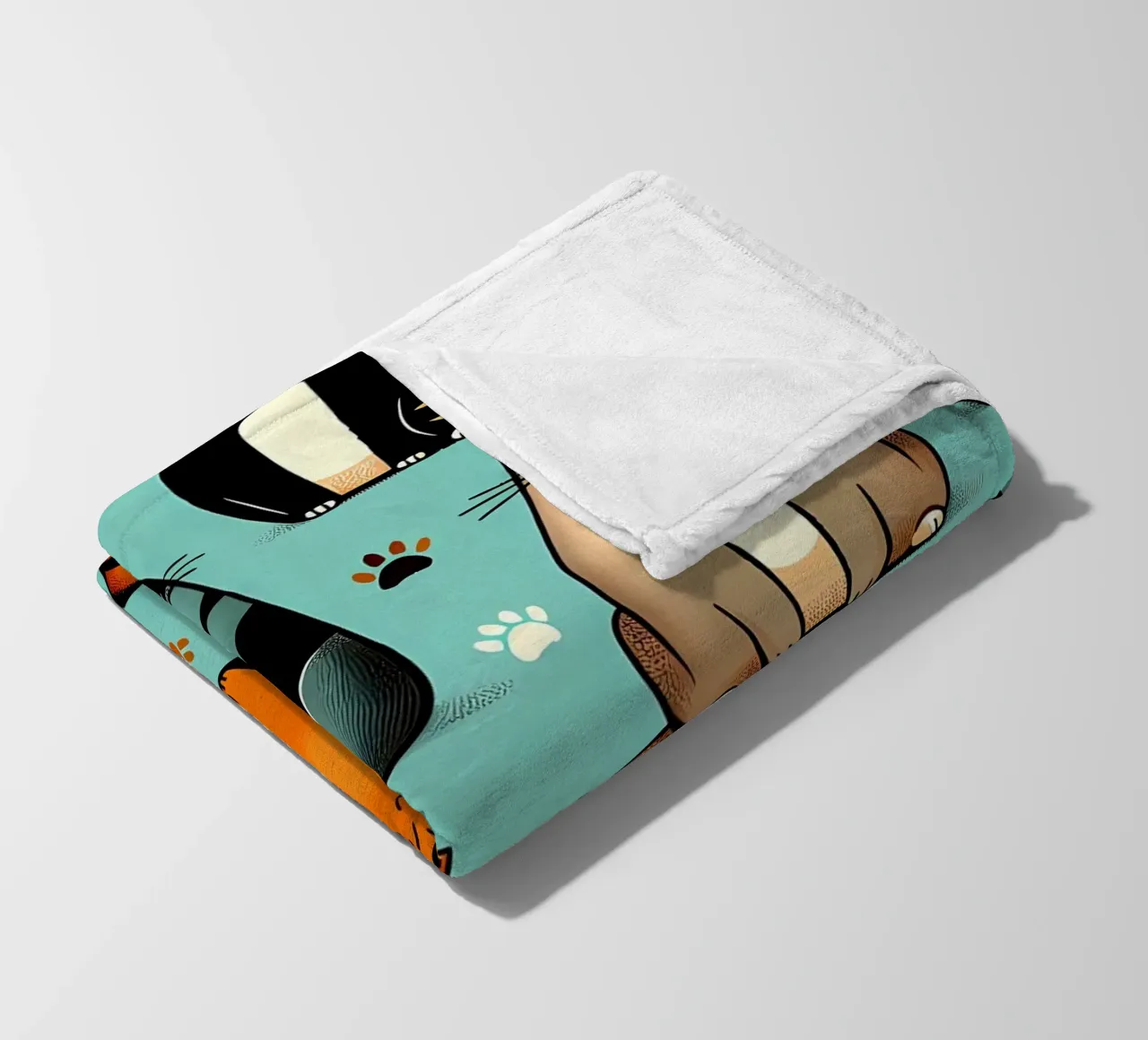 Cat Doodle Pattern Fleecedecke von Happy Littles