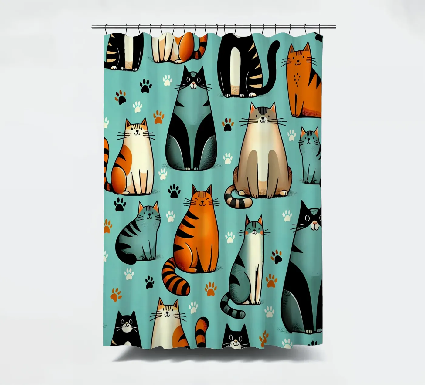 Cat Doodle Pattern douchegordijn van Happy Littles