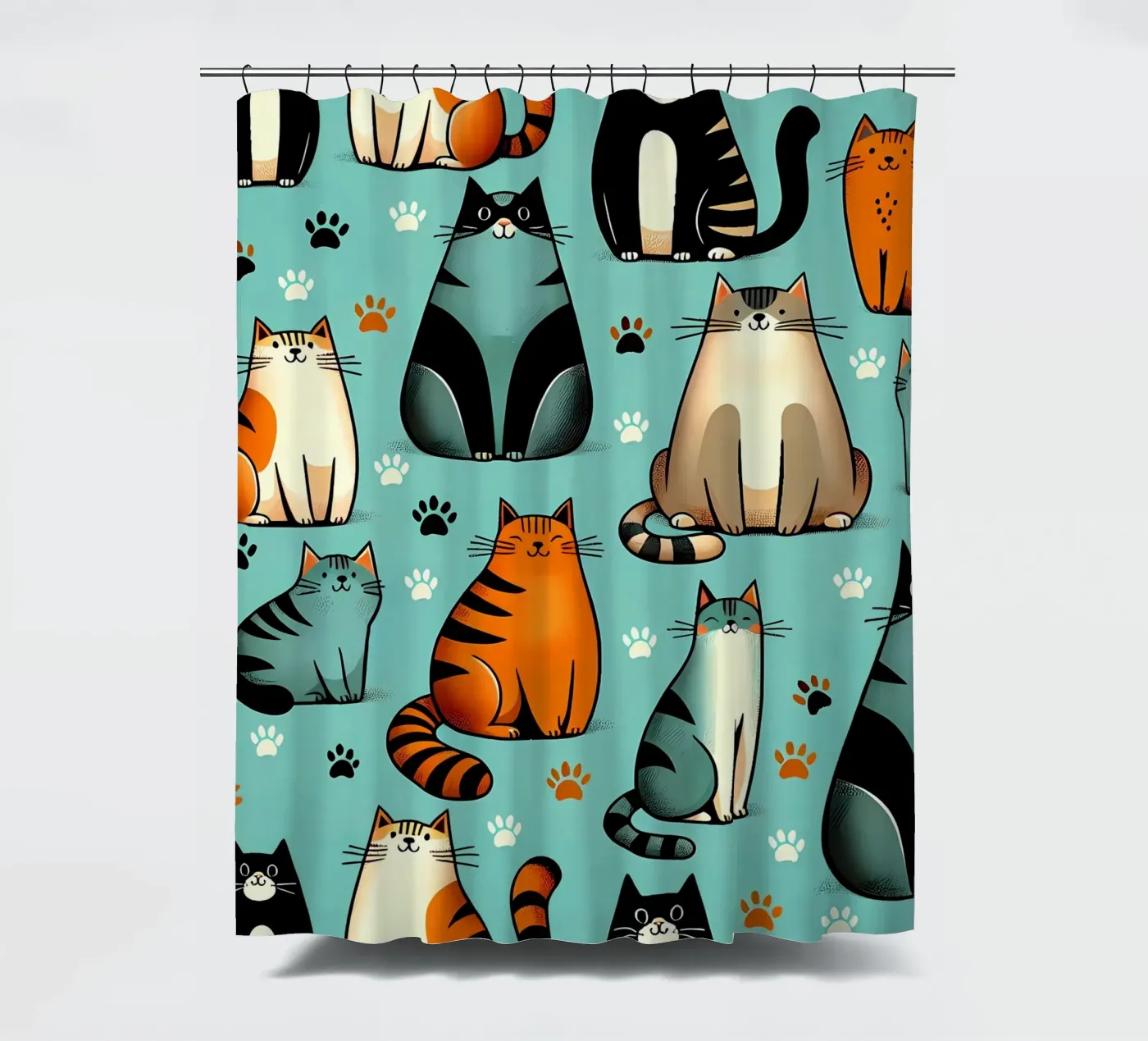 Cat Doodle Pattern douchegordijn van Happy Littles