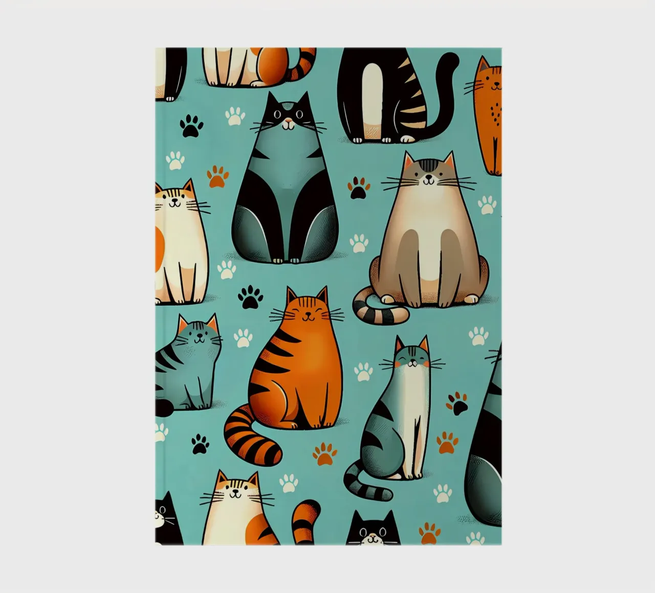 Cat Doodle Pattern notebook by Happy Littles