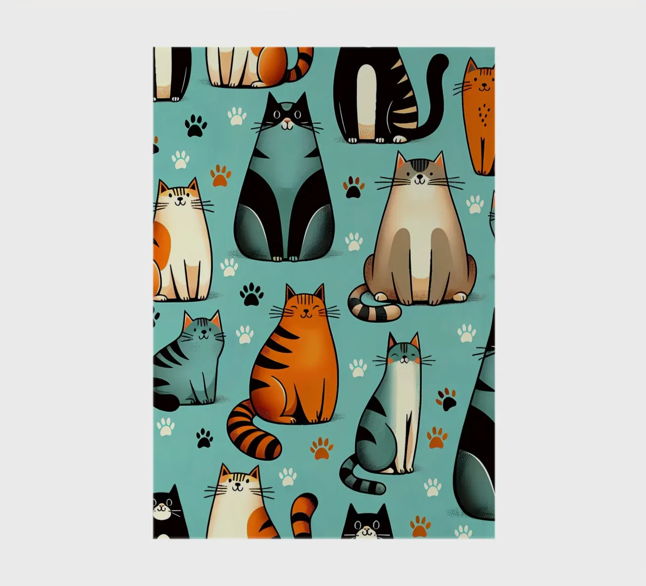 Cat Doodle Pattern notebook by Happy Littles