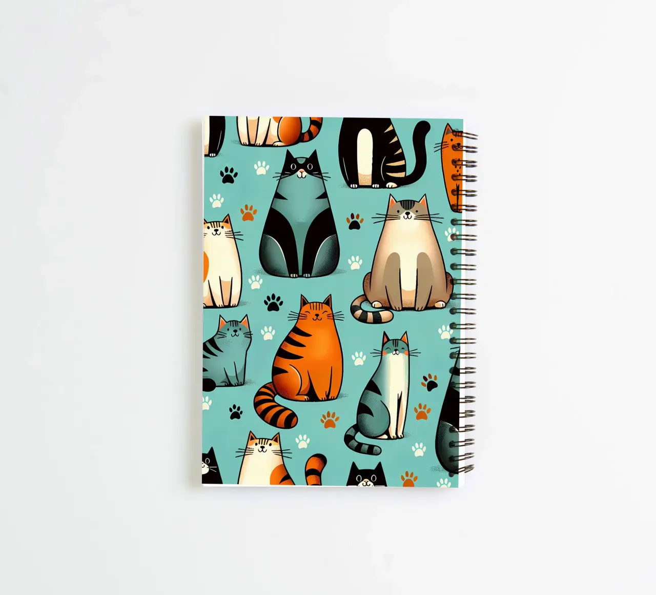 Cat Doodle Pattern spiral notebook by Happy Littles
