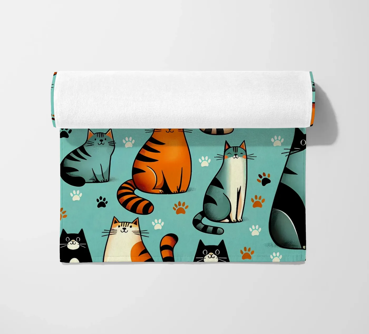 Schema di scarabocchio di gatto telo mare da Happy Littles