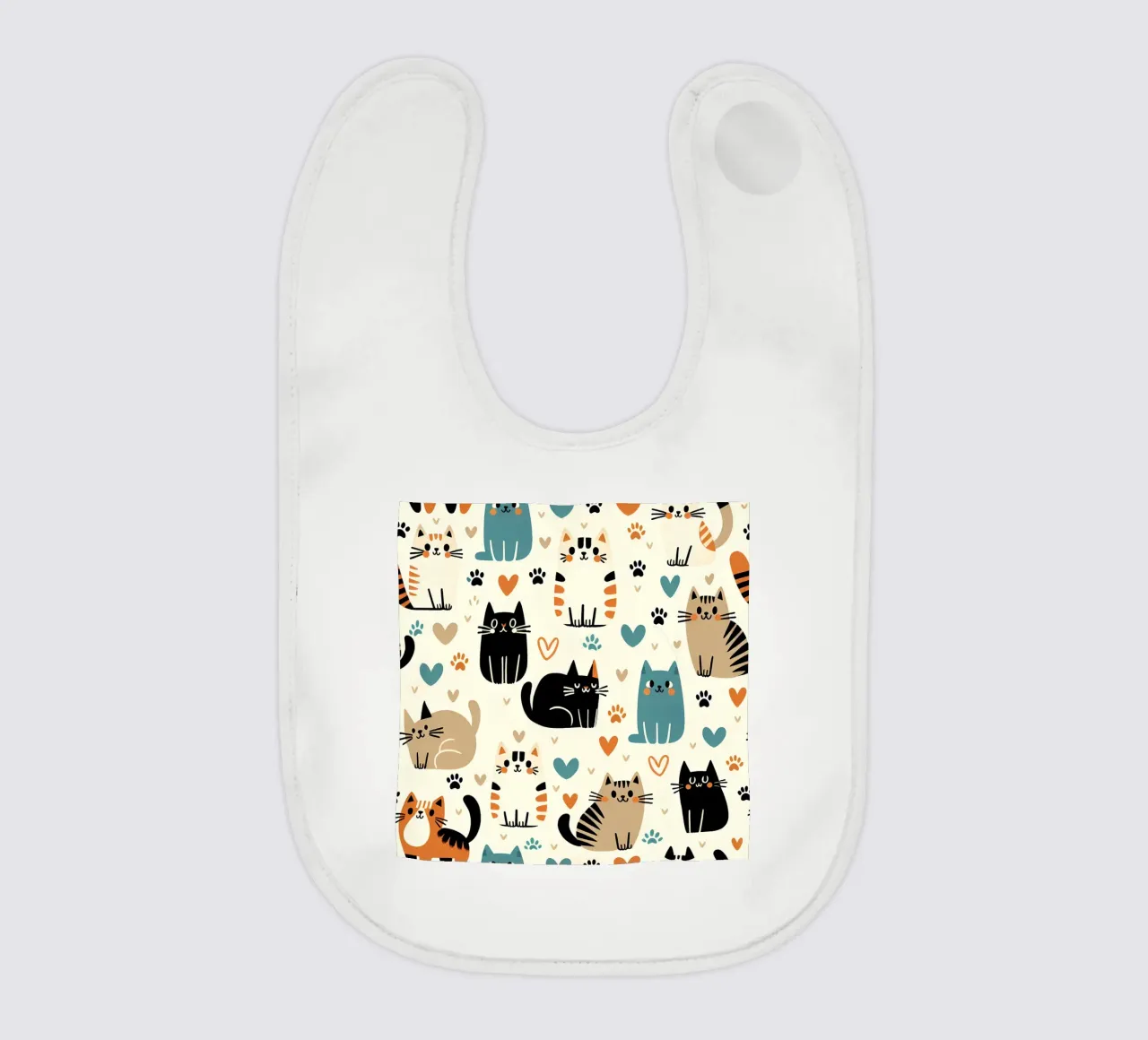 Cat Doodle Pattern baby bib by Happy Littles