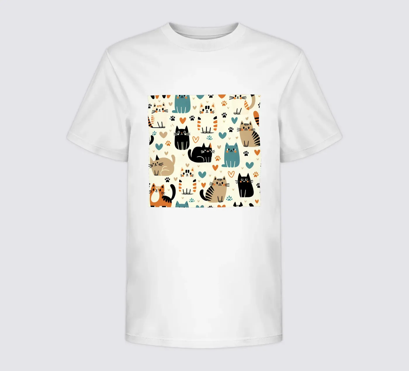 Schema di scarabocchio di gatto t-shirt bambini da Happy Littles