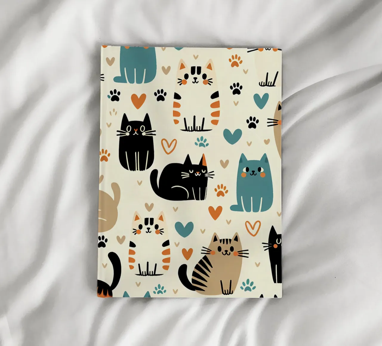 Cat Doodle Pattern notebook by Happy Littles