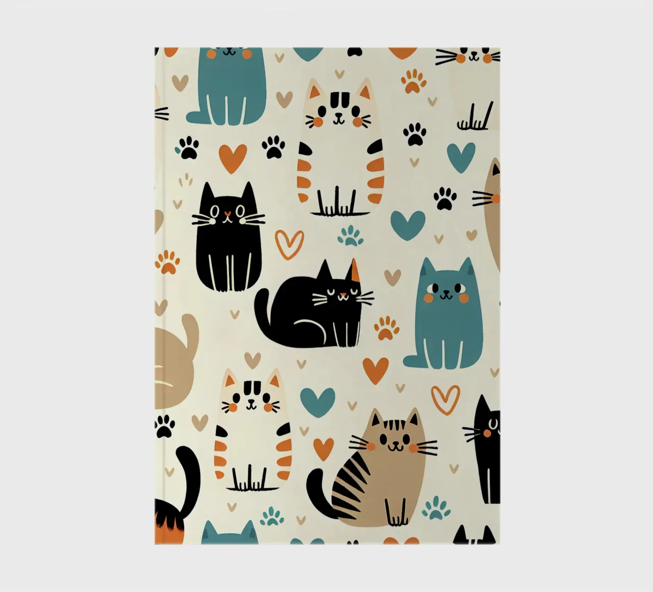Cat Doodle Pattern notebook by Happy Littles