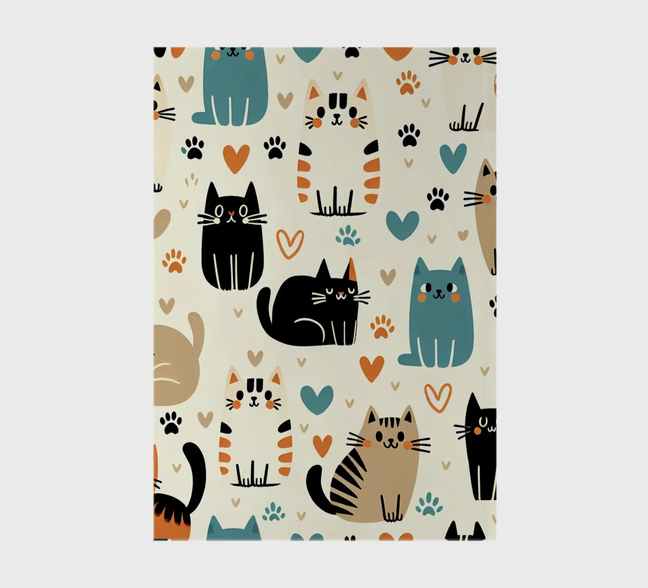 Cat Doodle Pattern notebook by Happy Littles