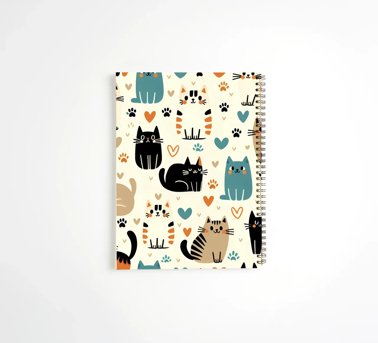 Cat Doodle Pattern spiral notebook by Happy Littles