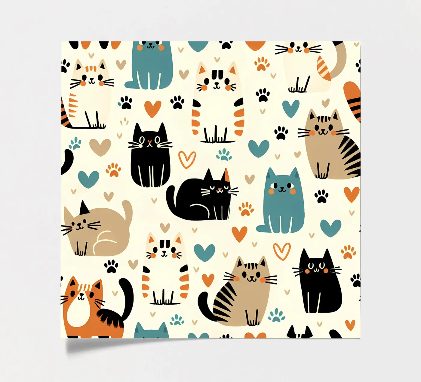 Cat Doodle Pattern sticker sheet by Happy Littles