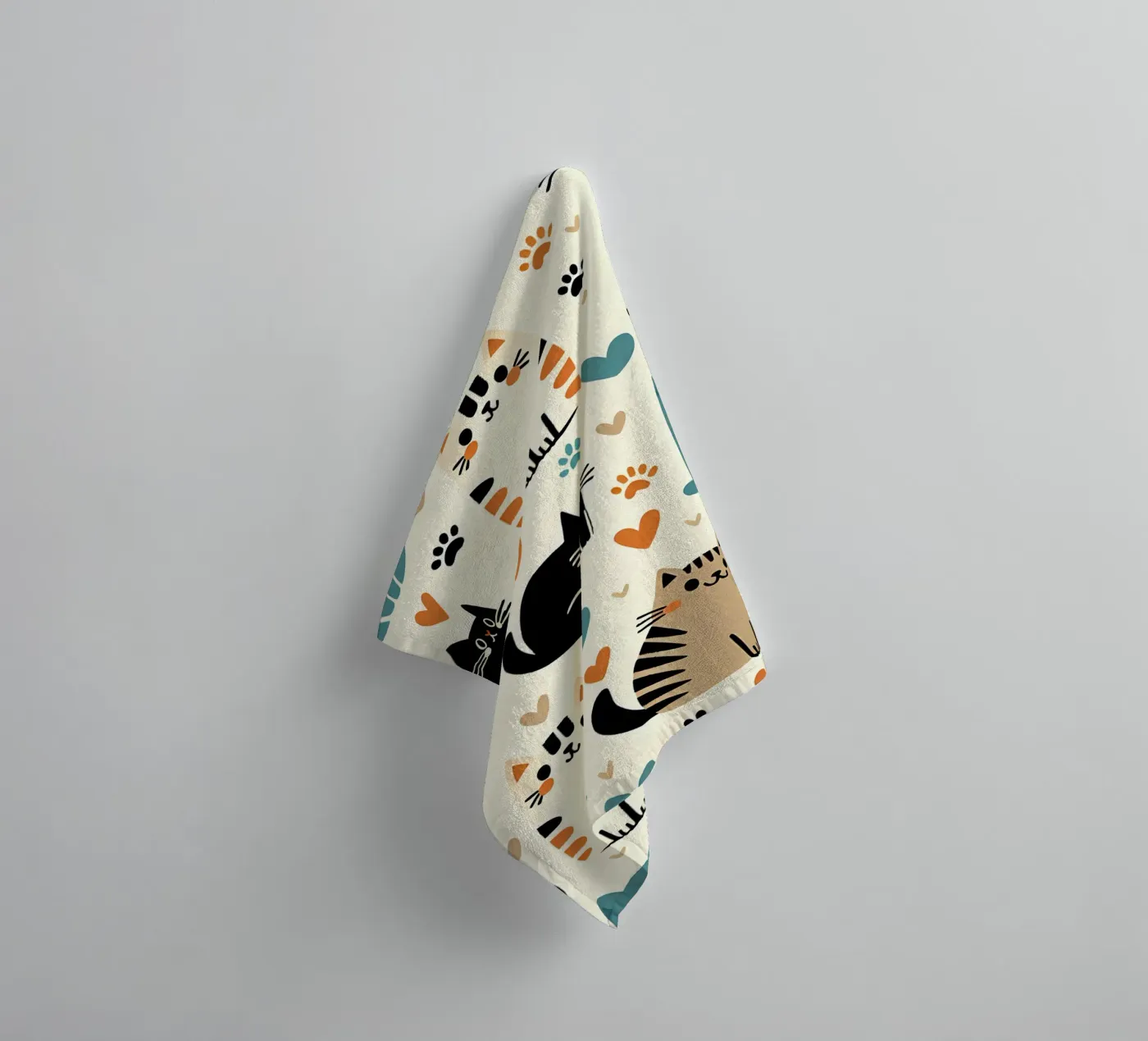 Cat Doodle Pattern badhanddoek van Happy Littles