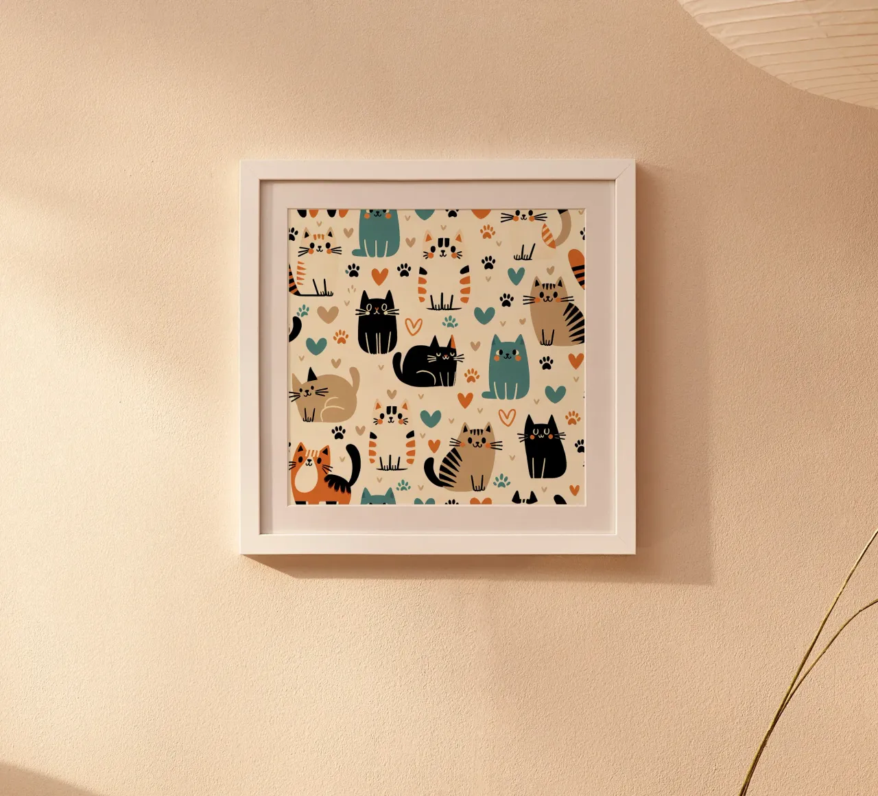 Cat Doodle Pattern poster by Happy Littles