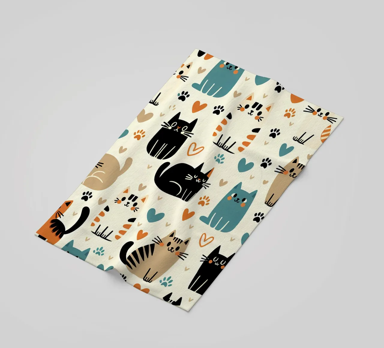 Schema di scarabocchio di gatto telo mare da Happy Littles