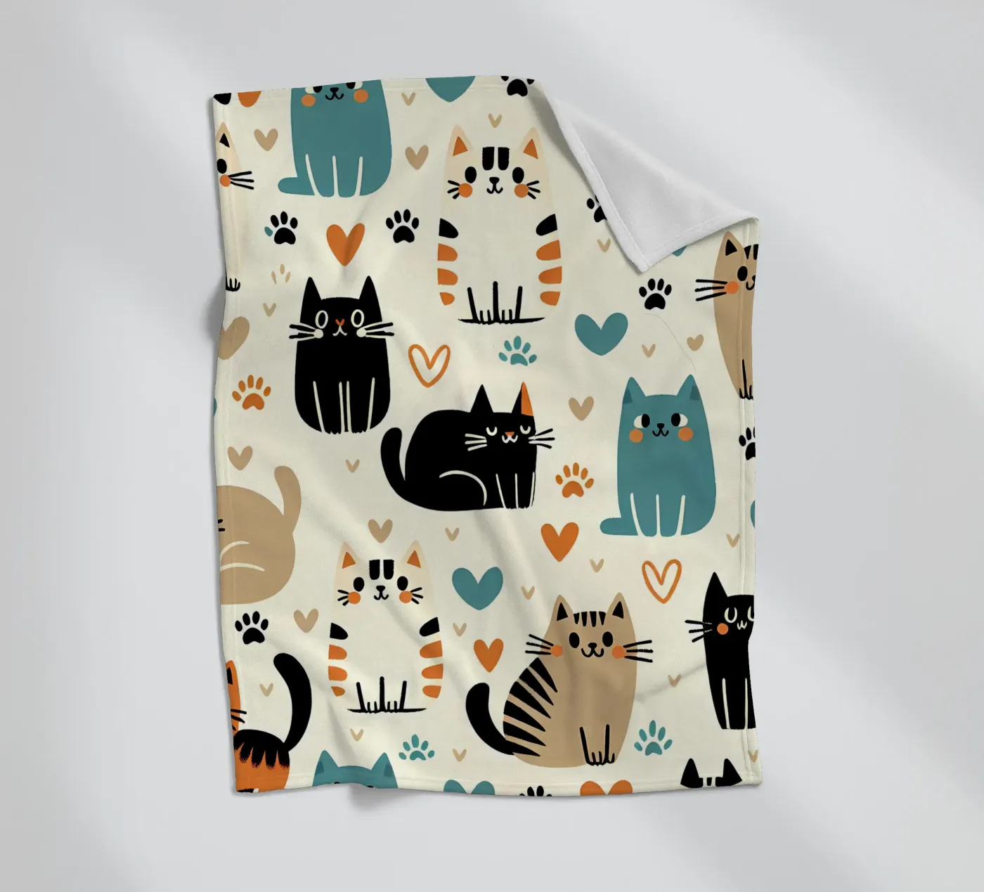 Cat Doodle Pattern fleecedeken van Happy Littles