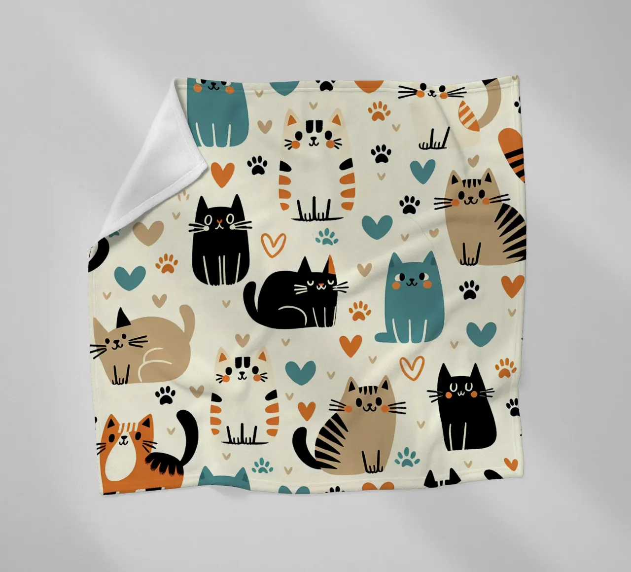 Cat Doodle Pattern fleecedeken van Happy Littles
