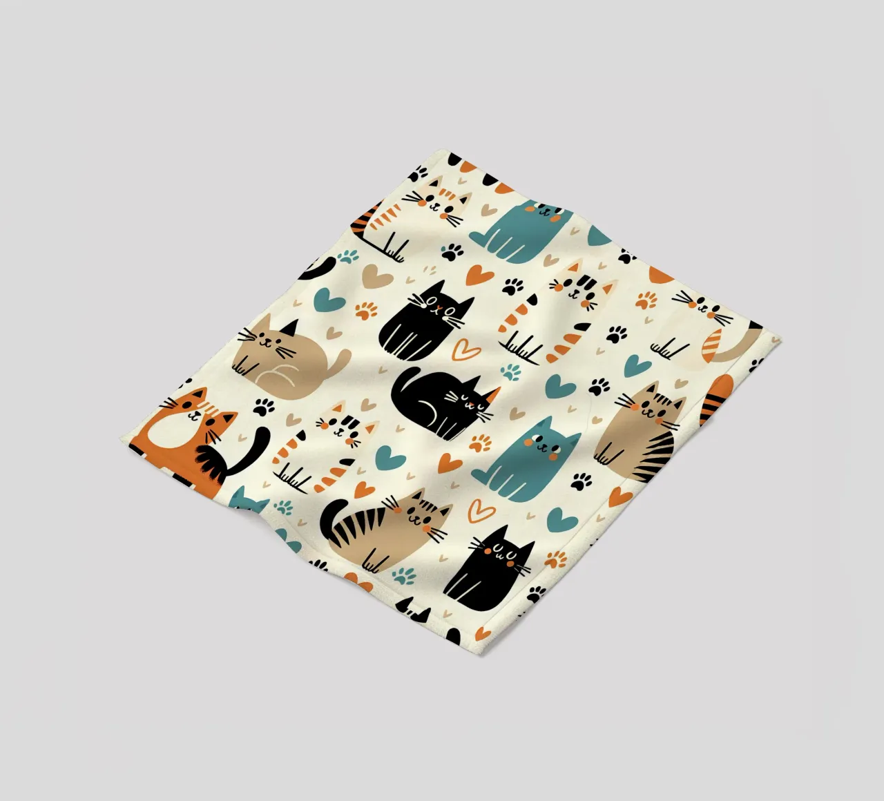 Cat Doodle Pattern fleecedeken van Happy Littles
