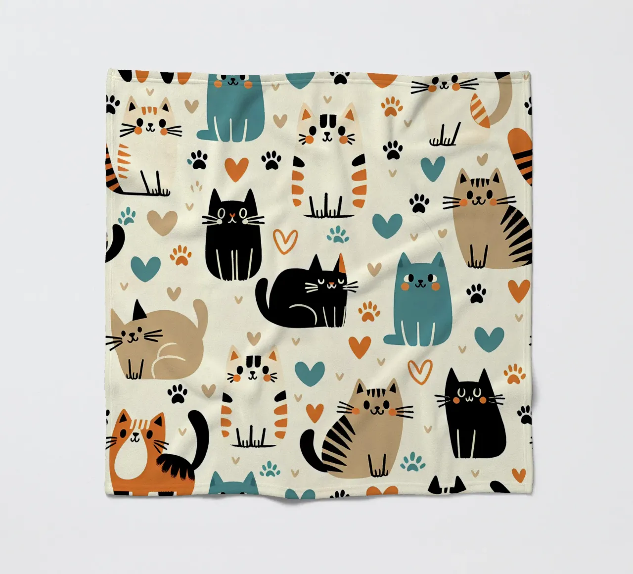 Cat Doodle Pattern fleecedeken van Happy Littles