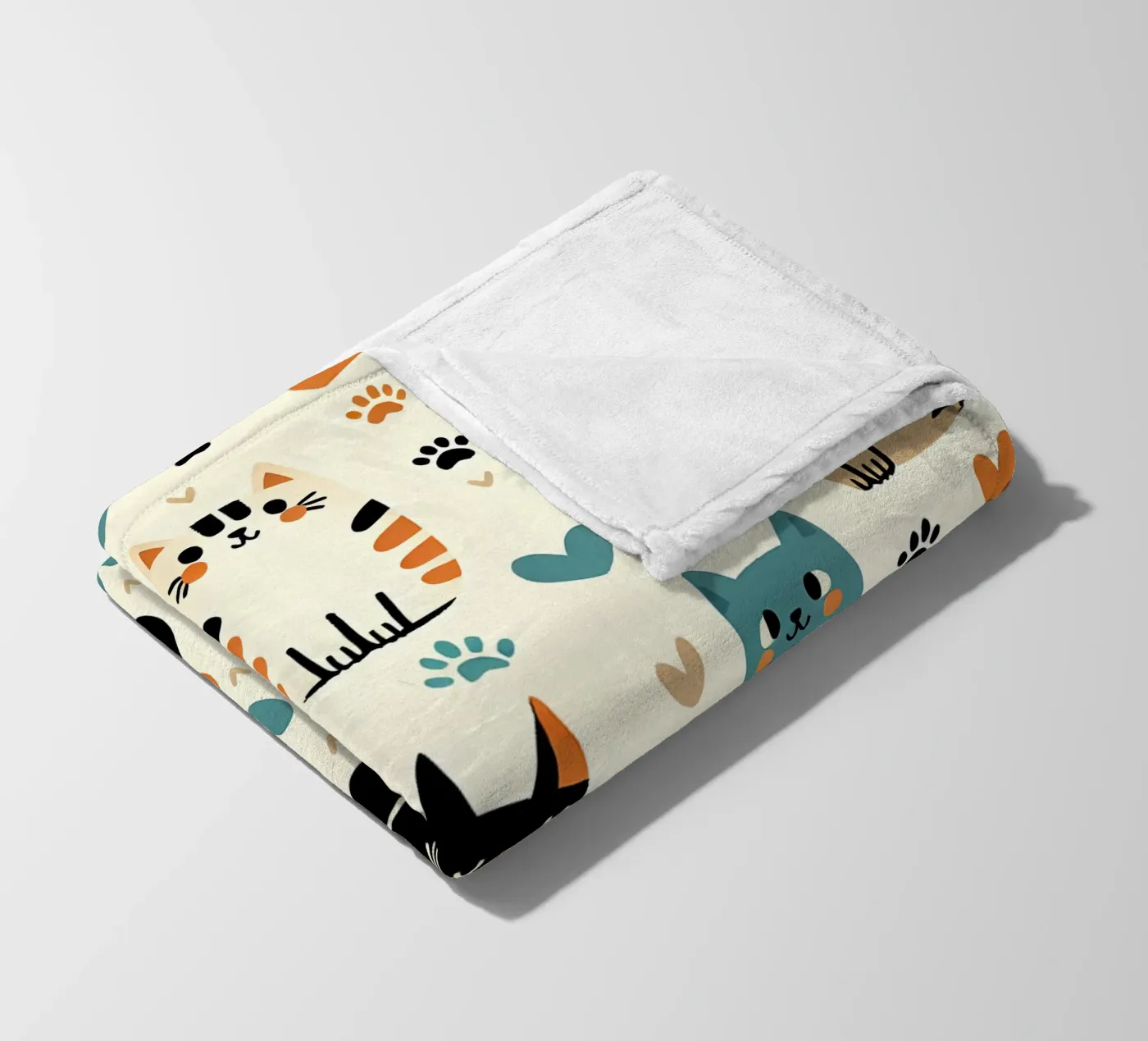 Cat Doodle Pattern fleecedeken van Happy Littles