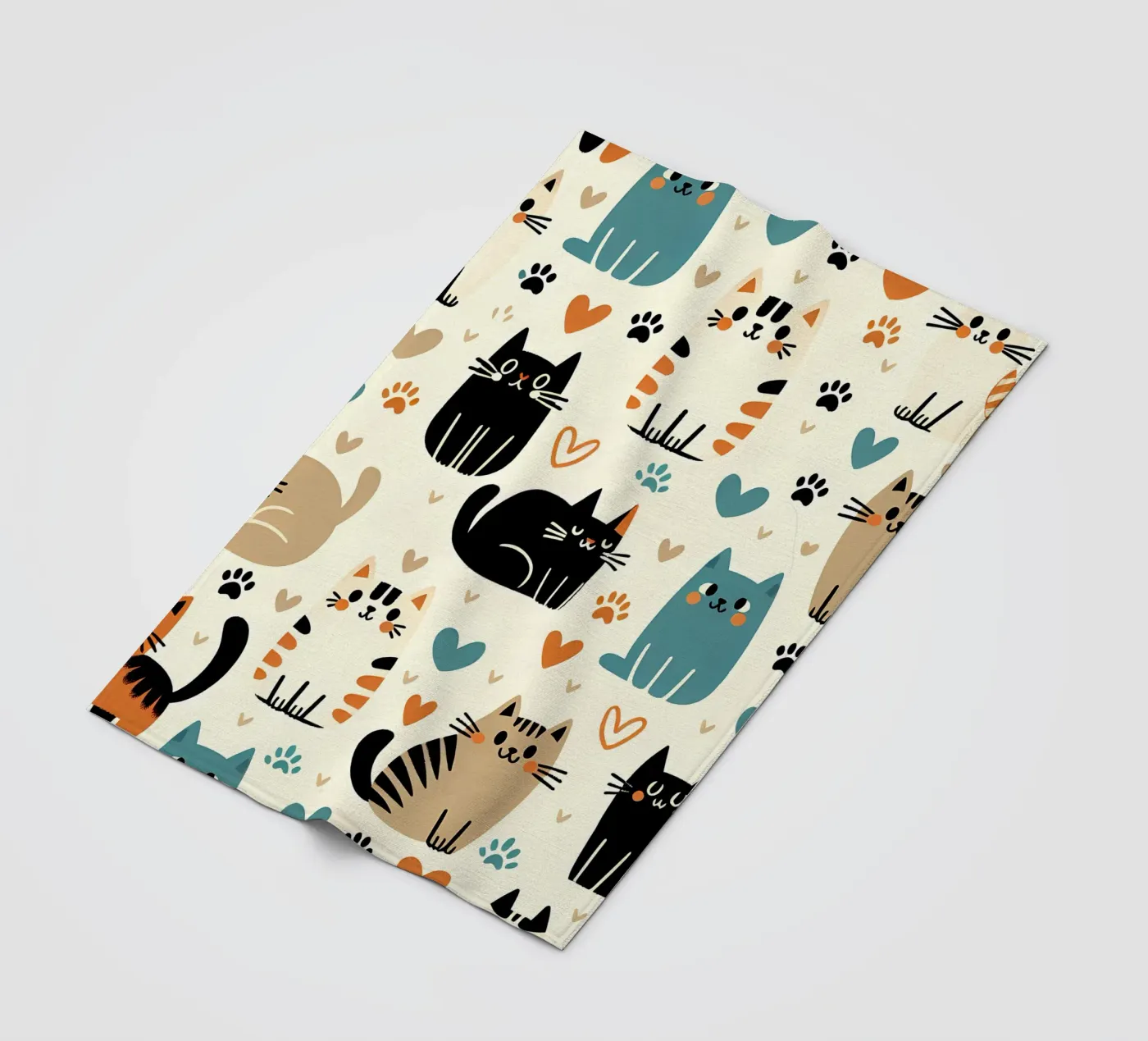 Cat Doodle Pattern fleecedeken van Happy Littles