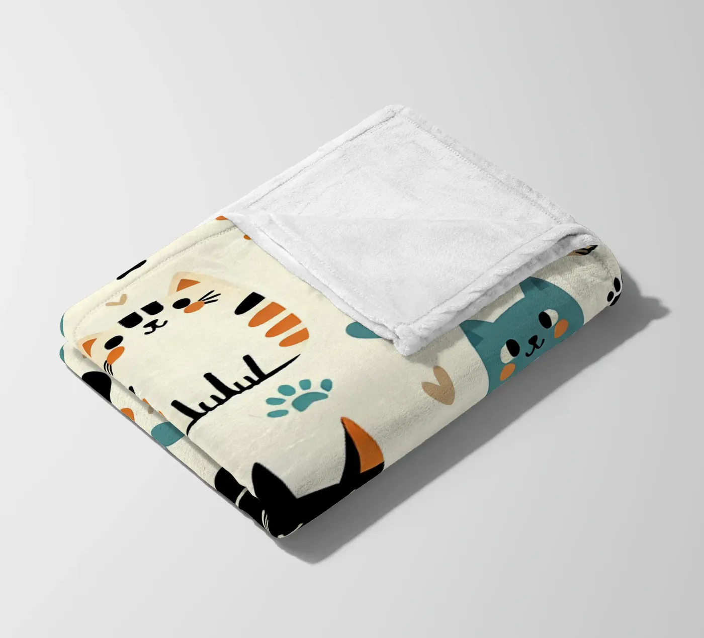 Cat Doodle Pattern fleecedeken van Happy Littles