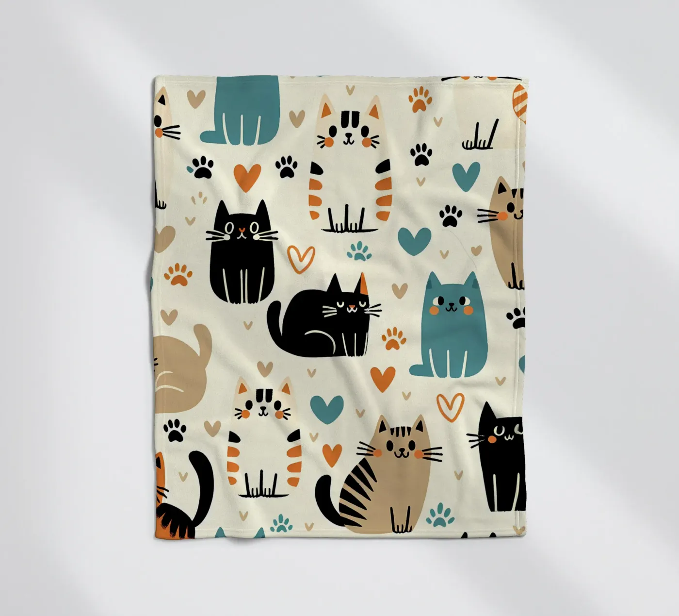 Cat Doodle Pattern fleecedeken van Happy Littles