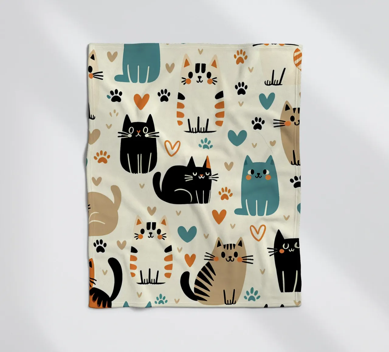 Cat Doodle Pattern fleecedeken van Happy Littles