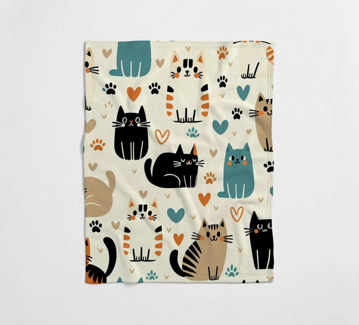 Cat Doodle Pattern fleecedeken van Happy Littles