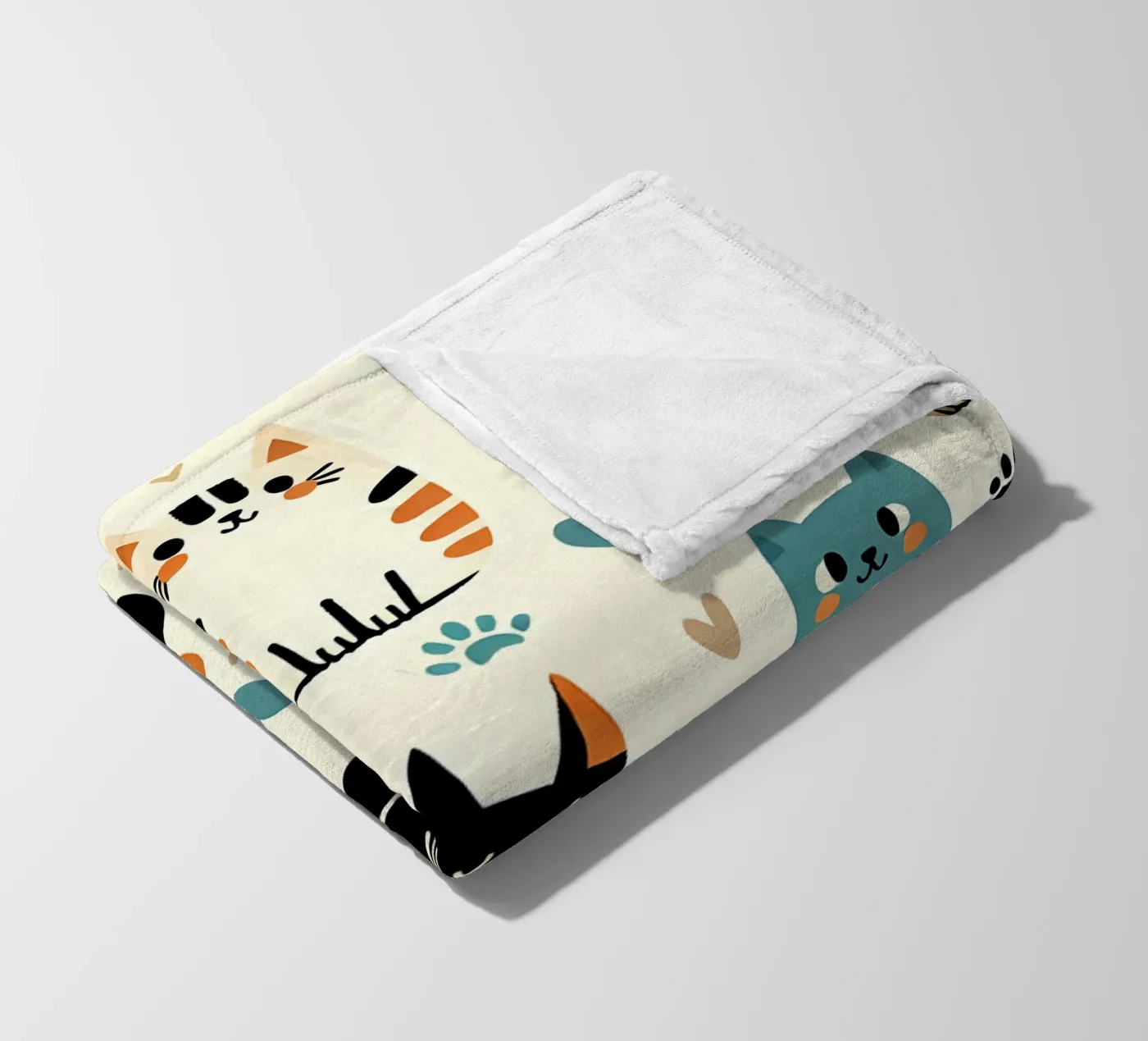 Cat Doodle Pattern fleecedeken van Happy Littles