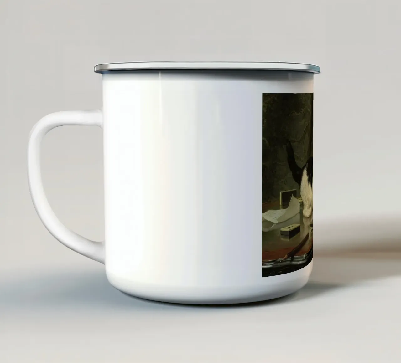 Henriette Ronner - Il gatto in gioco tazza in smalto da Wirla