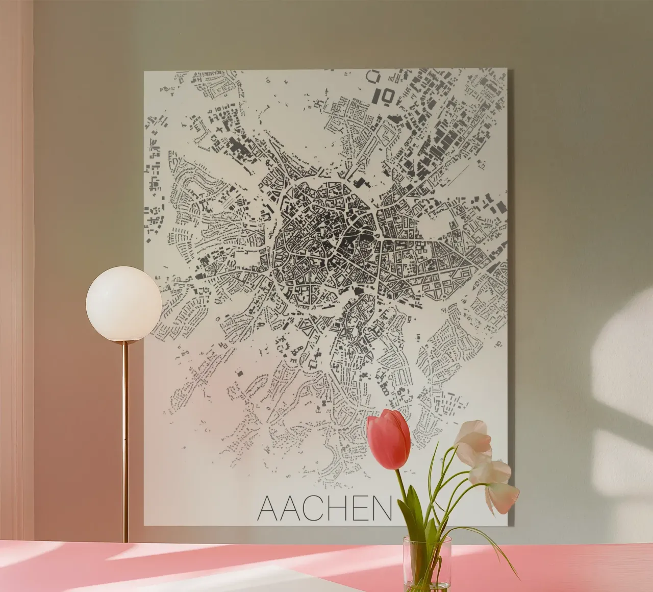 Stadtplan Aachen plexiglass da Raumreise Design