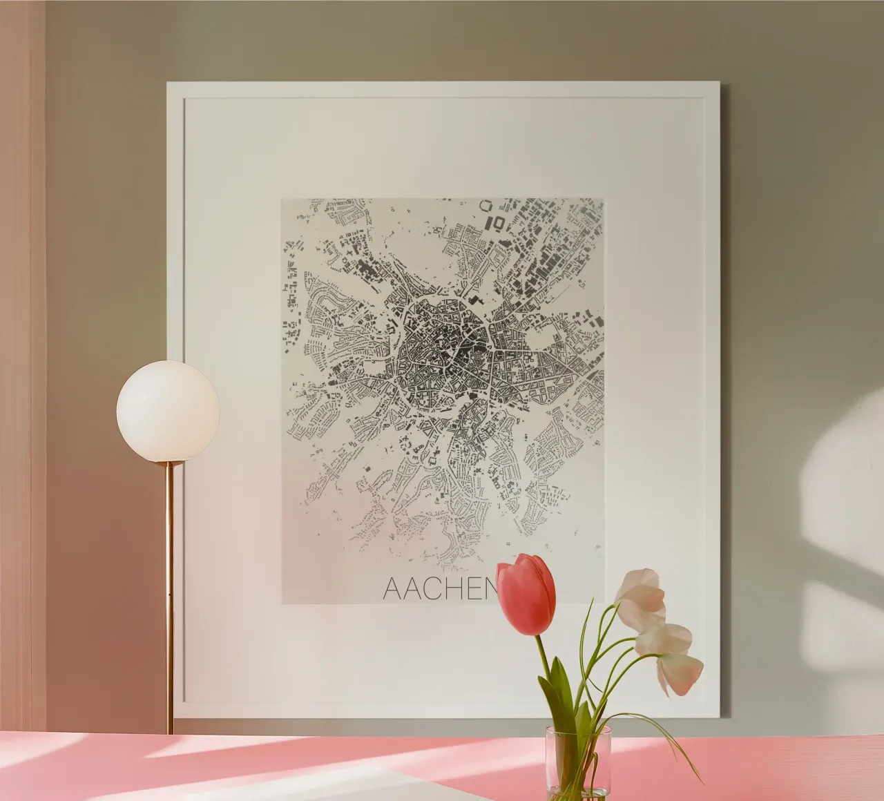 Stadtplan Aachen carta hahnemühle da Raumreise Design