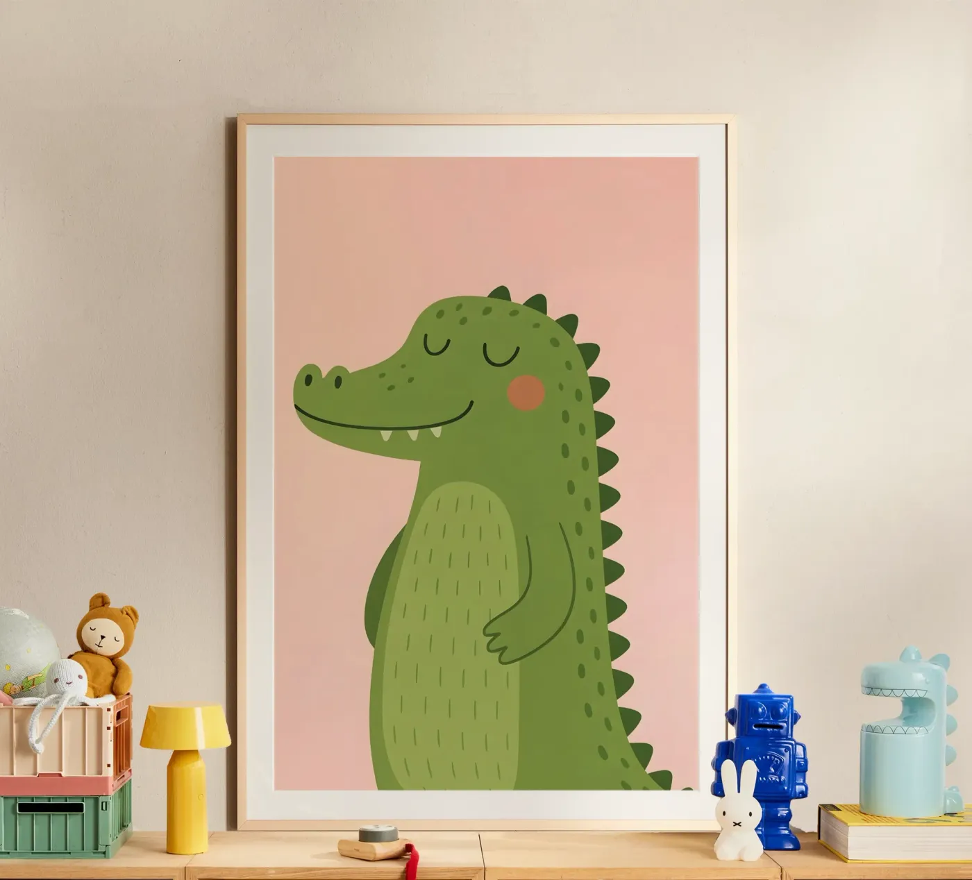 Smiling Crocodile poster by Tiny Tails & Stripes