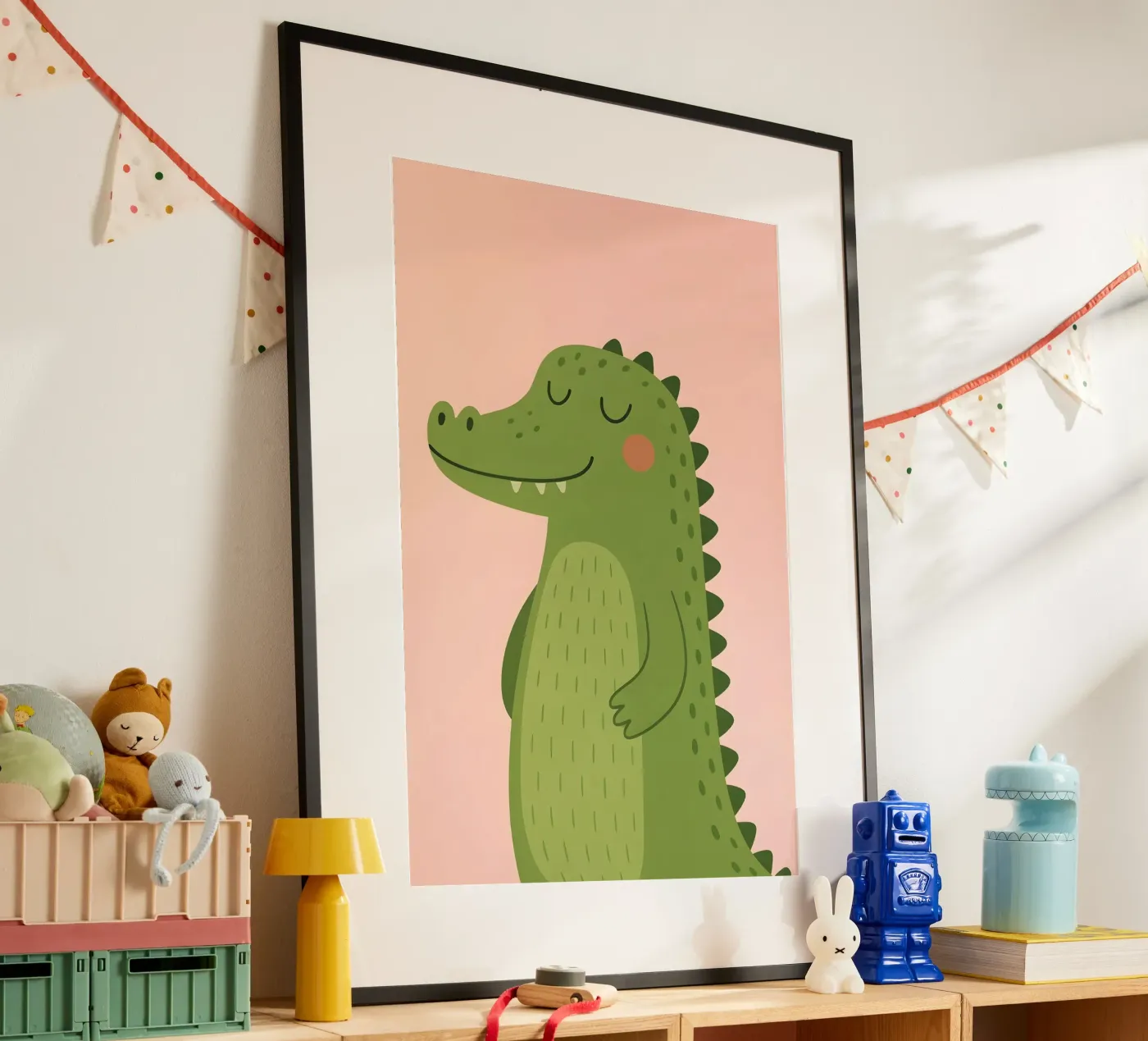 Smiling Crocodile poster by Tiny Tails & Stripes