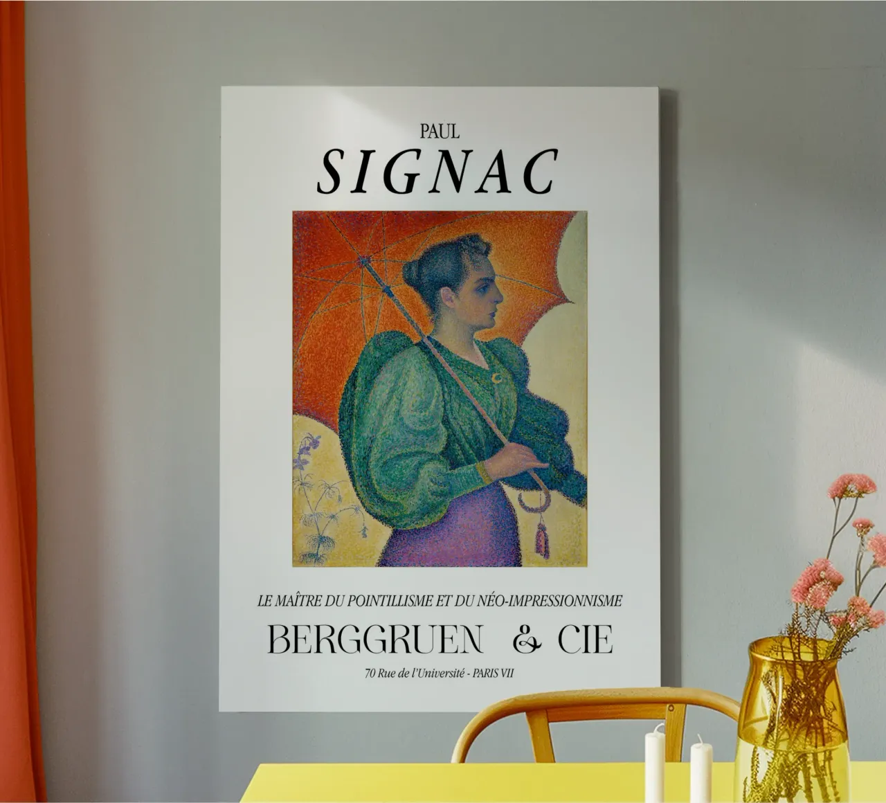 Paul Signac Vrouw Parasol Pointillisme Meester Vintage canvas met Baklijst van NorwesClub
