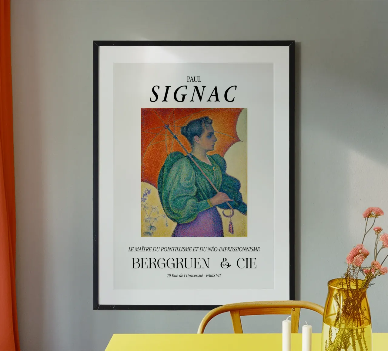 Paul Signac Donna Parasole Pointillism Master Vintage poster con telaio in legno da NorwesClub