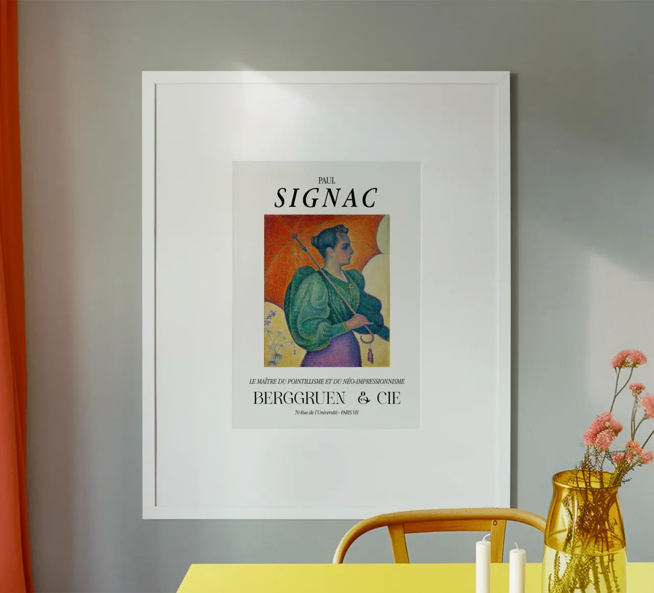Paul Signac Donna Parasole Pointillism Master Vintage poster con telaio in legno da NorwesClub